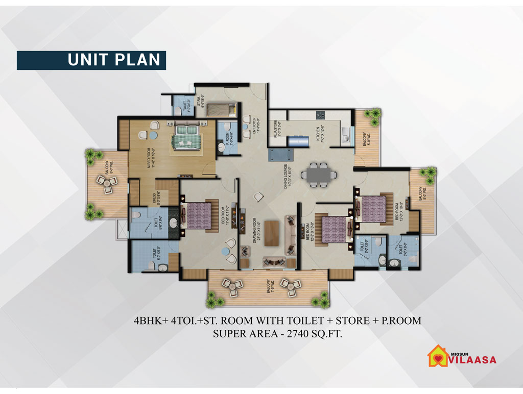 Migsun Vilaasa Floor Plan 2740 sq ft