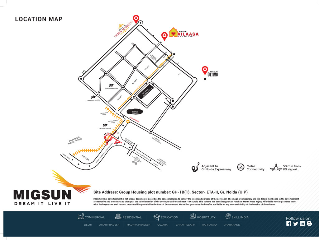 Migsun Vilaasa Greater Noida Location Map